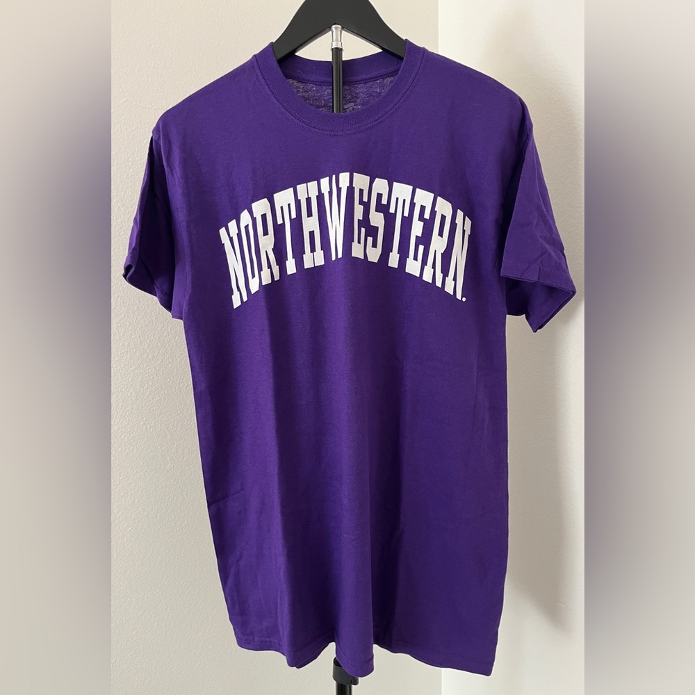 Fanatics Northwestern Purple Short Sleeve Tee with White Lettering